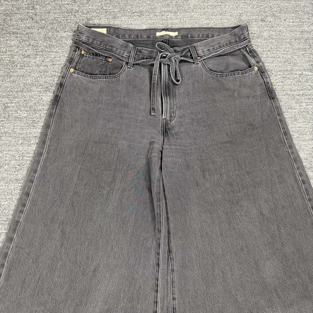 Levis Premium XL Superwide Jeans Women 33 Black Wide Leg Baggy Grunge Denim - Picture 9 of 11